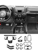 RT-TCZ 16PCS Full Set Interior Decoration Trim Cover Kit for Jeep Wrangler JK 2011-17 2Door