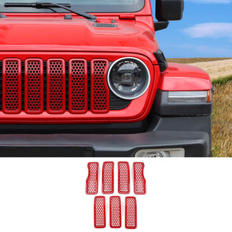 For 2024+ Jeep Wrangler JL/Gladiator JT Upgrade Front Honeycomb Mesh Grille Inserts Trim