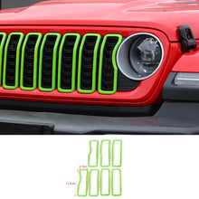 For 2024+ Jeep Wrangler JL & Gladiator JT Front Grille Inserts Guard Middle Mesh Decorative Ring Trim RT-TCZ