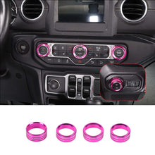 For 2018+ Jeep Wrangler JL JLU Gladiator JT Air Conditioner Headlight Switch Knob Trim Aluminum Alloy 4pcs RT-TCZ