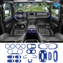 RT-TCZ 21PCS Full Set Interior Decoration Trim Kit for 2018-2023 Jeep Wrangler JLU 4Doors Blue