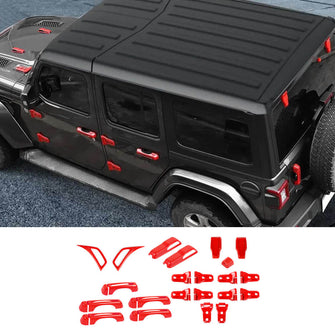 For Jeep Wrangler 2018+ JLU 4Doors 22PCS Exterior Trim Kit Cover Decoration Trim RT-TCZ