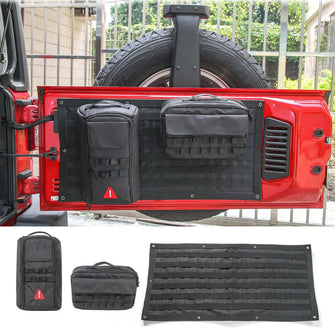 For Jeep Wrangler JK JL Tailgate Tool Kit Storage Bag Organizer Racks Canvas 3PCS RT-TCZ