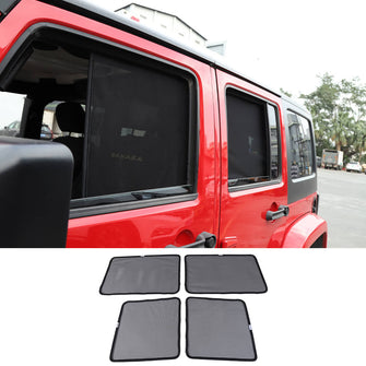 RT-TCZ Car Front & Rear Window SunShade Bug Insect Screen Mesh For Jeep Wrangler JK 2007-2017 4pcs