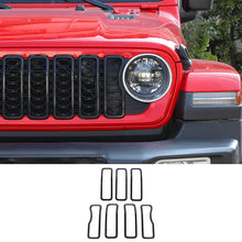 For 2024+ Jeep Wrangler JL & Gladiator JT Front Grille Inserts Guard Middle Mesh Decorative Ring Trim RT-TCZ
