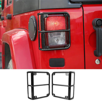 For 2007-2017 Jeep Wrangler JK JKU 2x Black Rear Tail Light Guard Lamp Cover Trim RT-TCZ