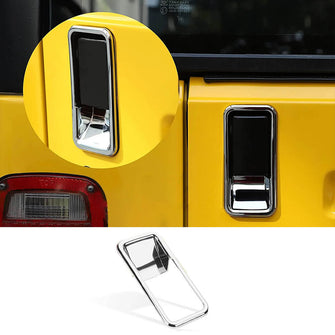 RT-TCZ Tailgate Exterior Door Rear Trunk Grab Handle Bowl Cover for 1997-2006 Jeep Wrangler TJ Chrome