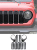 For 2024+ Jeep Wrangler JL/Gladiator JT Upgrade Front Honeycomb Mesh Grille+Front Headlight Cover+Center Mesh Trim Piece Mesh Grille RT-TCZ