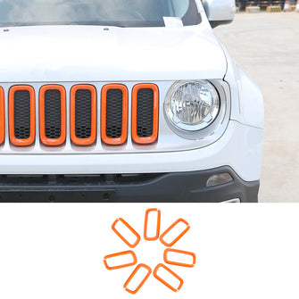 RT-TCZ Front Grille Insert Grill Bezel Cover Trim Kit for Jeep Renegade 2016-18