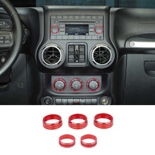RT-TCZ 5X Air Conditioner AC Switch CD Button Knob Ring Trim for Jeep Wrangler JK 11-17