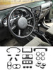 For 2007-2010 Jeep Wrangler JK JKU 22PCS Full Set Interior Decoration Trim Kit ABS Frame Trim Carbon Fiber RT-TCZ