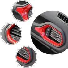 For 2015-2020 Jeep Renegade Dash Board Air Conditioner Outlet Vent Trim, Interior Accessories ABS Red 2pcs RT-TCZ