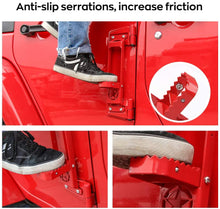 RT-TCZ Door Hinge Step Foot Peg Metal Folding Foot Pedal for Jeep Wrangler 2007-2018 JK JKU, 2018-2020 JL JLU