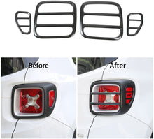 For Jeep Renegade 2015-2018 Strong Iron Tail Light Covers Rear Taillight Guard (Black) RT-TCZ