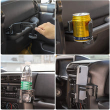 For 1997-2006 Jeep Wrangler TJ Multi-Function Drink Cup Phone Holder, 2 in 1 Bolt-on Stand Bracket Organizer RT-TCZ