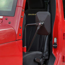 For Jeep Wrangler CJ YJ TJ JK JL & JT Side Mirrors Square Doorless Rear View Quick Release Mirrors Textured Black RT-TCZ