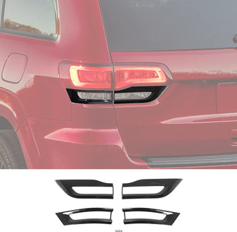 For 2014-2020 Jeep Grand Cherokee Rear Tail Light Lamp Trim Bezel Cover Kit, Carbon Fiber RT-TCZ
