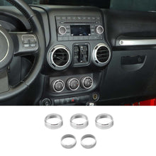 For 2011-2017 Jeep Wrangler JK 5X Air Conditioner AC Switch CD Button Knob Ring Trim RT-TCZ