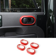 For 2007-2010 Jeep Wrangler JK JKU Door Handle Grab Knob Trim Cover Ring Inserts RT-TCZ