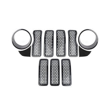For 2024+ Jeep Wrangler JL/Gladiator JT Upgrade Front Honeycomb Mesh Grille+Front Headlight Cover+Center Mesh Trim Piece Mesh Grille RT-TCZ
