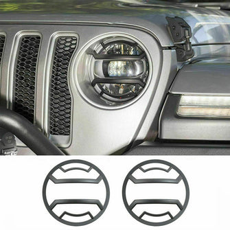 For Jeep Wrangler JL JLU 2018+, Gladiator JT 2020+ Front Headlight Guard Cover Lamp Trim（Not suitable for 4xe）