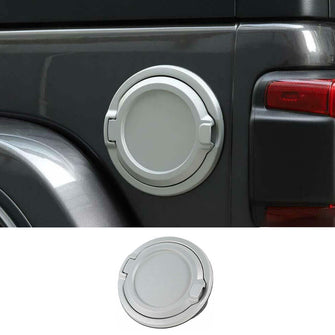 For Jeep Wrangler JL JLU JT 2018+ Car Gas Tank Cap Fuel Filler Door Cover Sliver