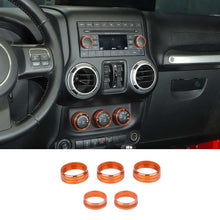 For 2011-2017 Jeep Wrangler JK 5X Air Conditioner AC Switch CD Button Knob Ring Trim RT-TCZ