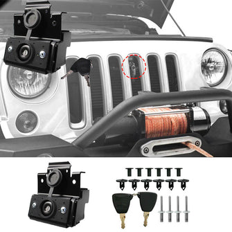 For 2007-2017 Jeep Wrangler JK Hood Lock & Keys Anti-Theft Kit Assembly RT-TCZ