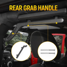 For 2007-2018 Jeep Wrangler JK JKU Black Rear Grab Handles (Aluminum Alloy)