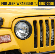 For 1997-2006 Jeep Wrangler TJ Front Headlight Bezels Cover Trim, Black
