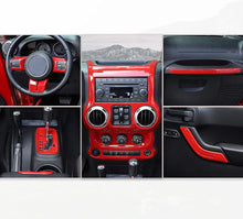 For 2011-2018 Jeep Wrangler JKU 4Doors 13pcs Interior Full Set Trim Cover Kit, Steer Wheel Door Handle Dashboard Gear Shift Hand Brake RT-TCZ