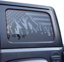 For 2018+ Jeep Wrangler JLU Rear Window Stickers American Flag Decals