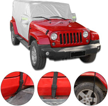 For 2007+ Jeep Wrangler JK JL 4 Door Car Rain Sunshade Cover Windproof Dustproof Scratch Resistant Outdoor UV Protection Auto Cover