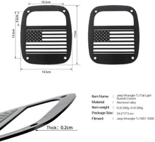 For 1987-2006 Jeep Wrangler YJ TJ   Metal Tail Light Guards Covers Rear Taillights (TJ-US Flag)