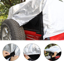 For 2007+ Jeep Wrangler JK JL 4 Door Car Rain Sunshade Cover Windproof Dustproof Scratch Resistant Outdoor UV Protection Auto Cover