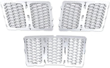 For 2014-2016 Jeep Grand Cherokee Grille Inserts Mesh Honeycomb Chrome Clip-on Cover Trim Kit RT-TCZ
