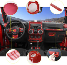 RT-TCZ 21PCS Full Set Interior Decoration Trim Kit For Jeep Wrangler JK JKU 2011-2017 4 Door Red