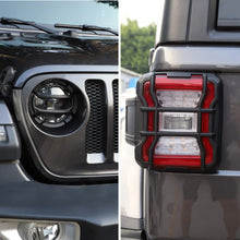 For Jeep Wrangler JL JLU 2018+ Front Headlights & Tail Lights Guard Trim Cover Black, Led Version Anti-dust