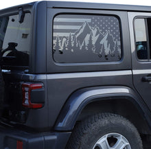 For 2018+ Jeep Wrangler JLU Rear Window Stickers American Flag Decals