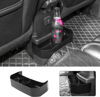 RT-TCZ Rear Cup Holders Cap Rear Console Drink Mounted for 2018+ Jeep Wrangler JL JLU Black