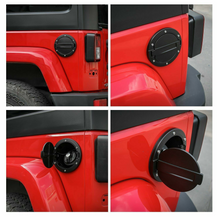 For 2007-2018 Jeep Wrangler JK JKU Door Gas Tank Cap Cover Fuel Filler Door Trim Black RT-TCZ