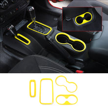 For 2011-2017 Jeep Wrangler JK JKU Front Rear Water Cup Holder & Gear Shift Box & Transfer Case Trim RT-TCZ