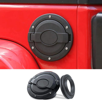 For 2007-2018 Jeep Wrangler JK JKU Gas Cap Cover Aluminum Fuel Filler Door RT-TCZ