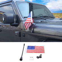 For Jeep Wrangler JK JL & Gladiator JT Engine Hood Corner Side Flag Mount, Flagpole Holder Bracket RT-TCZ
