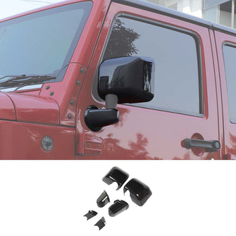 RT-TCZ Rearview Mirror Base Cover Trim Decor For 2007-17 Jeep Wrangler JK JKU Exterior Accessories