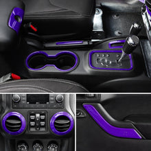 For Jeep Wrangler JKU 2011-2018 4Door 18PCS Full Set Interior Decoration Cover Trim Kit Purple