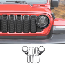 For 2024+ Jeep Wrangler JL/Gladiator JT Grille Insert+Front Headlight Cover+Center Mesh Trim Piece RT-TCZ