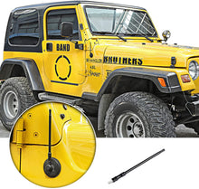 RT-TCZ Reflex Short Antenna Replacement for 1997-2006 Jeep Wrangler TJ, Accessories Metal ABS Antenna Designed for Optimized FM/AM Reception