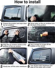 For 2018+ Jeep Wrangler JLU 4 Door Rear Window Decal Vinyl Sticker, American Flag RT-TCZ