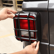 For Jeep Wrangler JL 2018+ Tail Light Guard Trim Cover, Protector Frame Bezel Led Version Protect Carbon Fiber